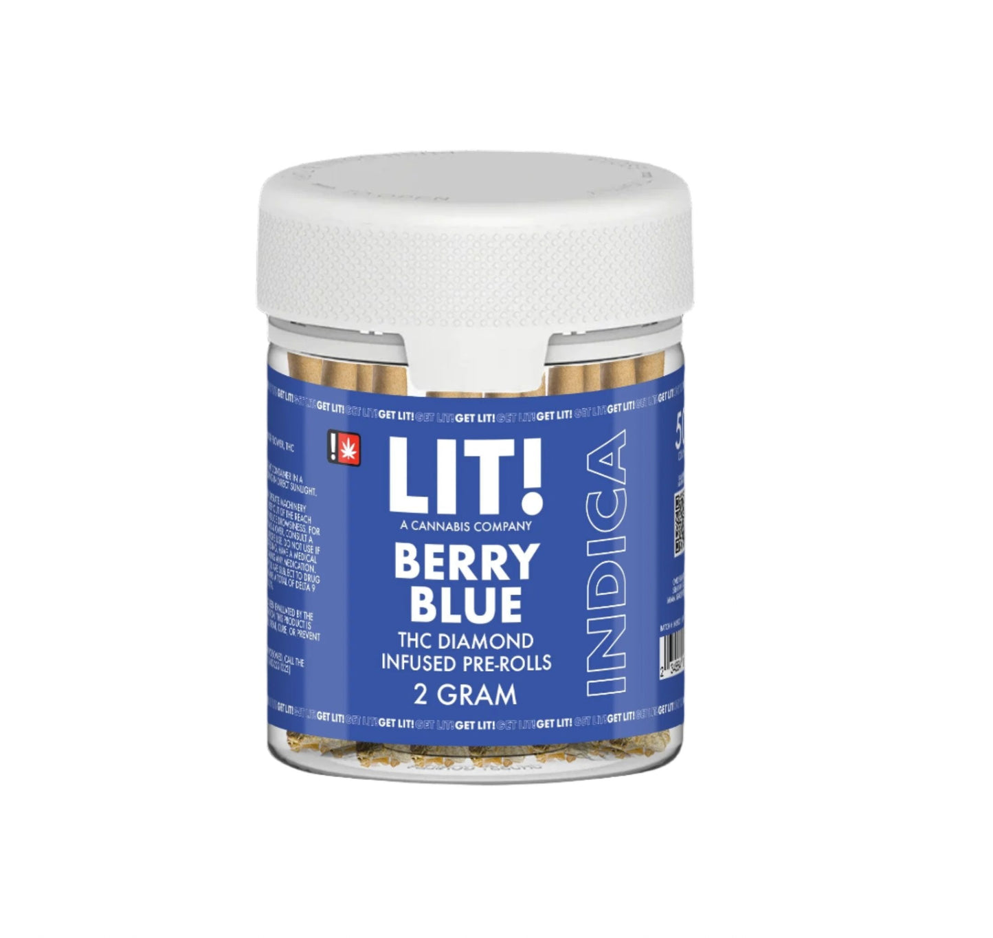 Lit! - 2g Pre-roll - THC-A - 50ct Lit Berry-Blue-50ct