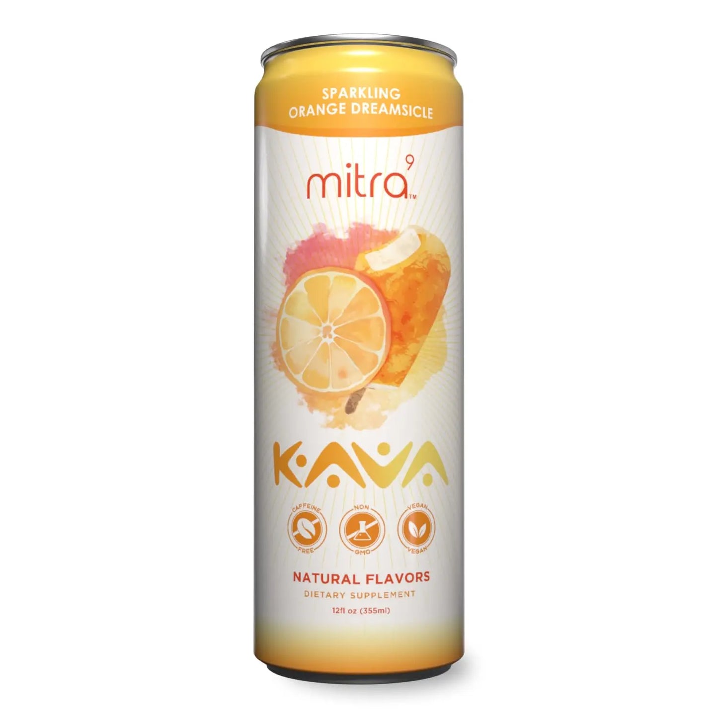 Mitra9 - Kava Seltzer - Coconut Lychee - 500mg - 12oz Mitra9 Orange-Dream