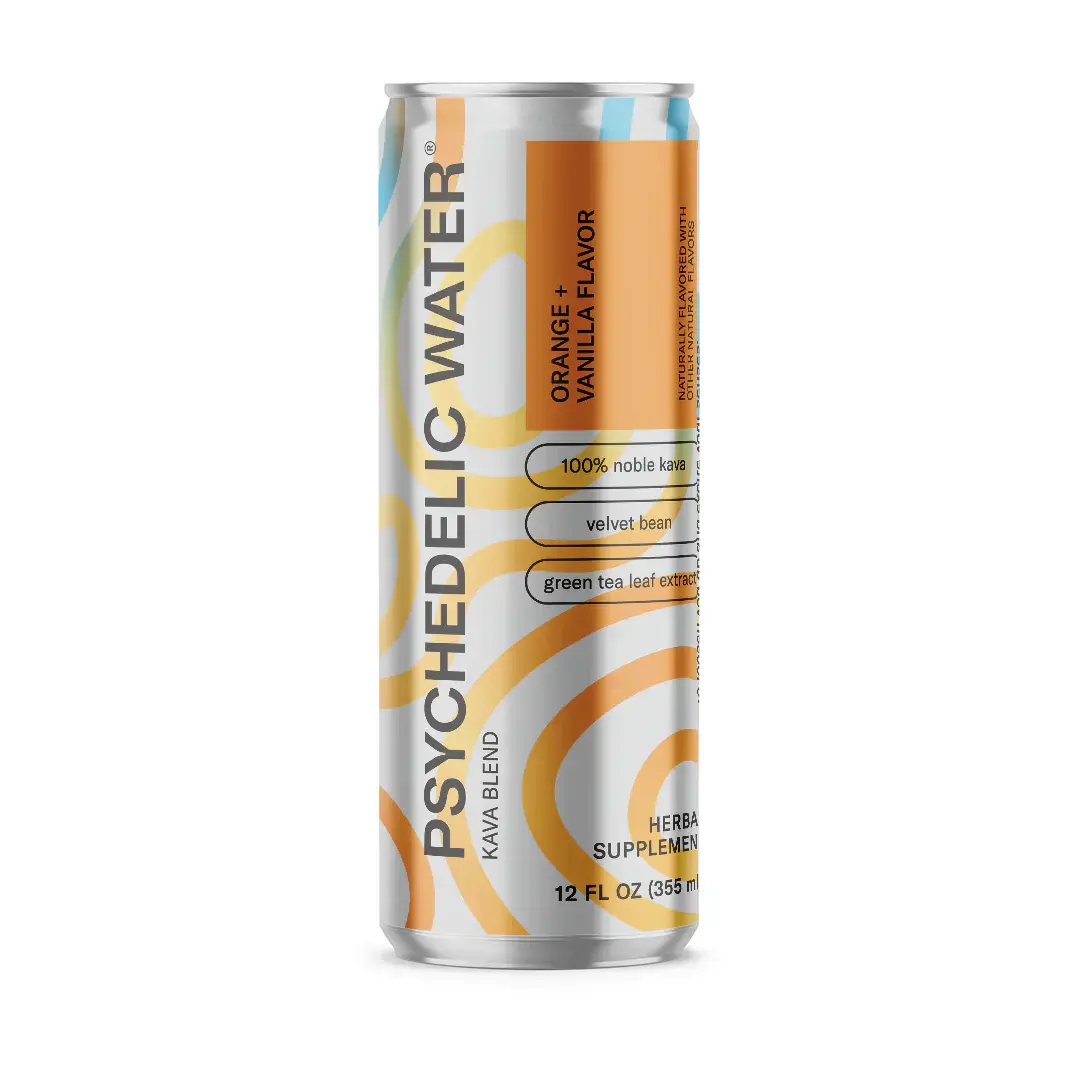 Psychedelic Water - Kava Caffeine- 250mg - 12oz Psychedelic Water Orange-Vanilla